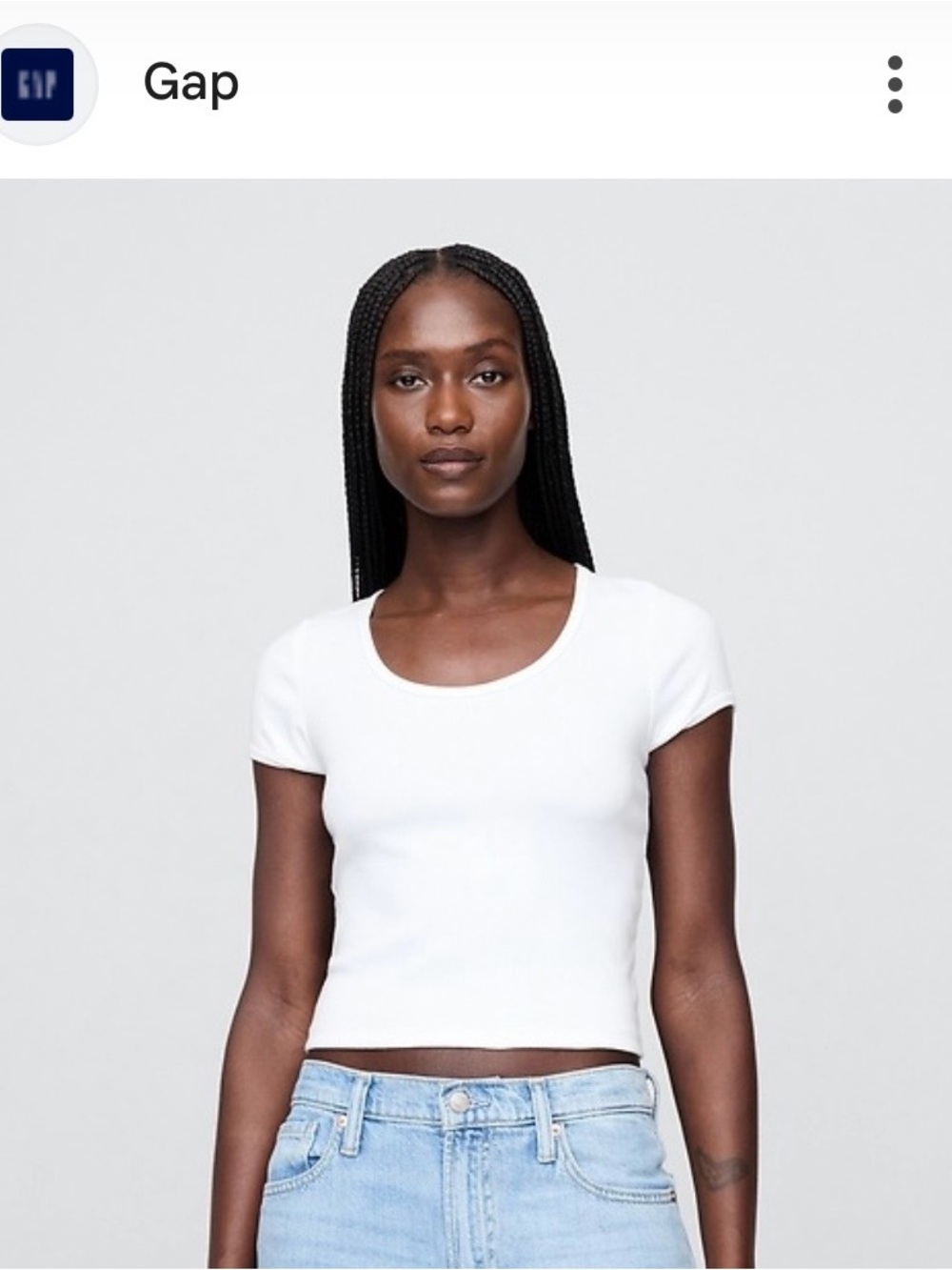 GAP White Scoop Neck Crop Top